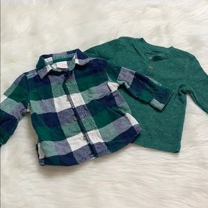 2 Long Sleeve Baby Boy Shirts